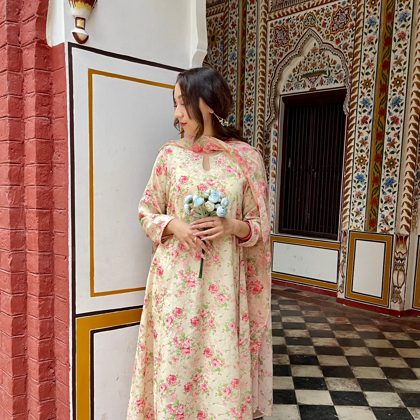 Mithaas-Embroidered frock and dupatta