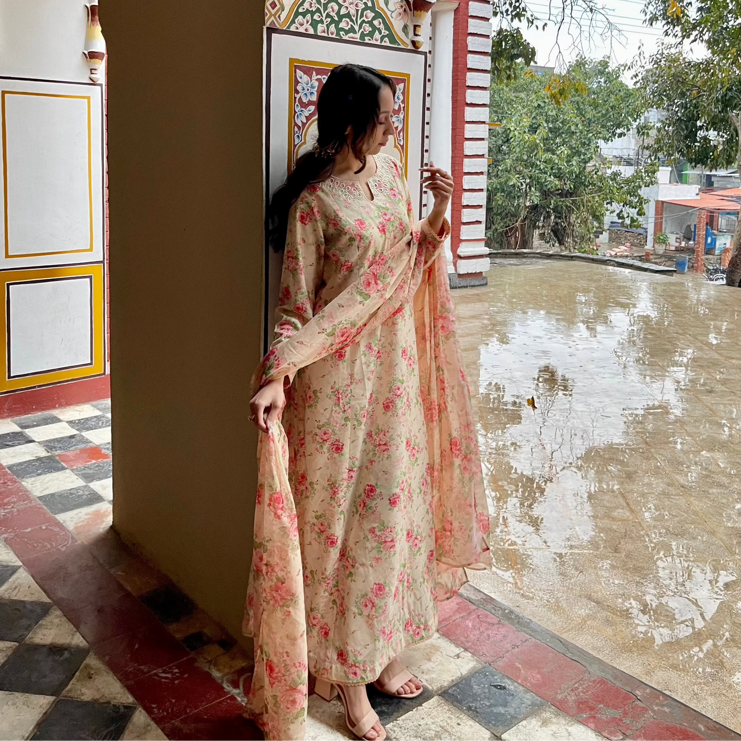 Mithaas-Embroidered frock and dupatta