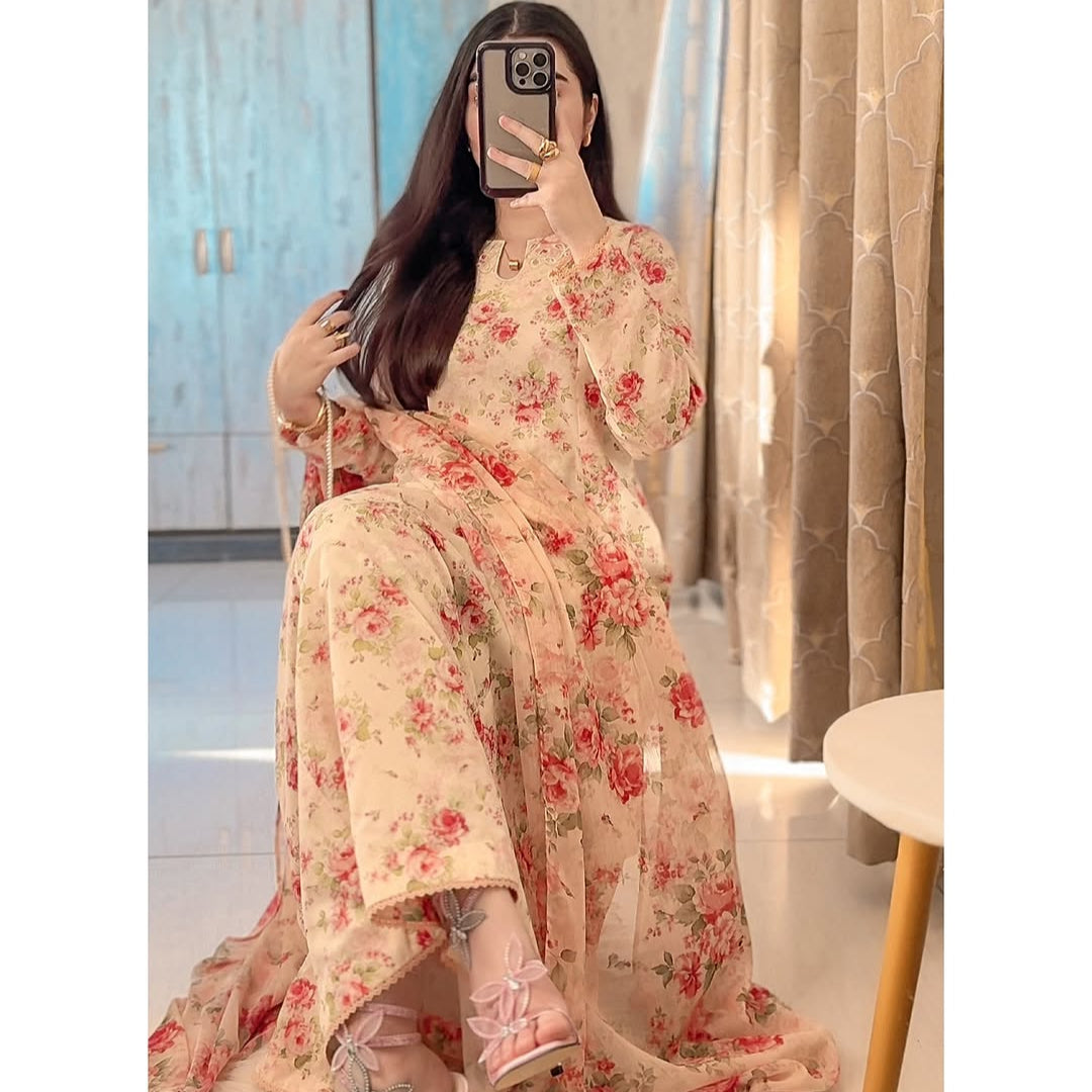 Mithaas-Embroidered frock and dupatta